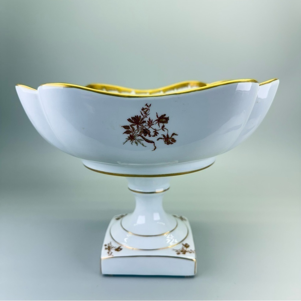 Handpainted French Porcelain Compote - Picture 4 of 10
